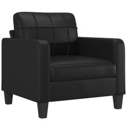 Fotelja crna 60 cm umjetna koža ZO_359107-A