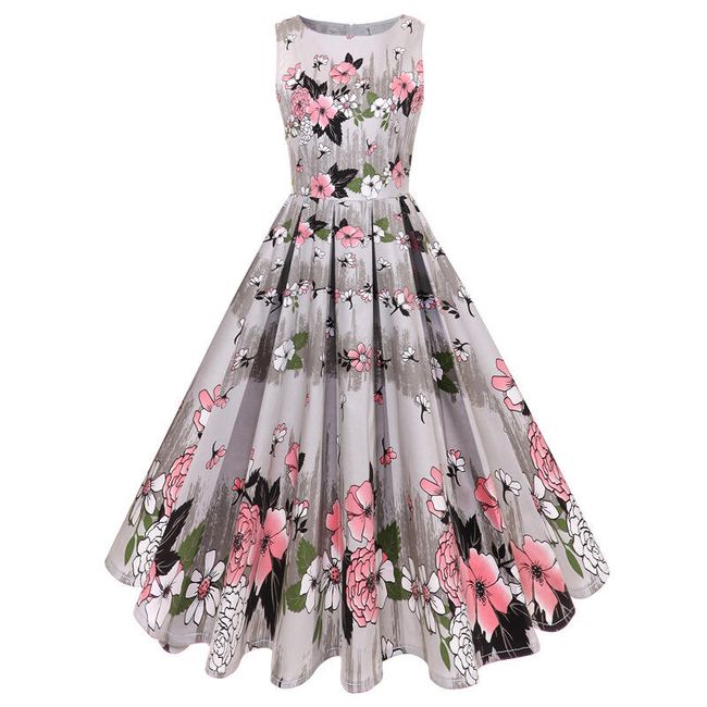 Cvjetna retro haljina - 50-ih 1