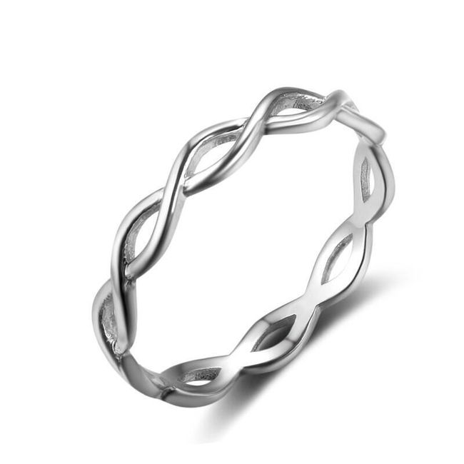 Dámský prsten s nekonečným křížením - stříbrná 1