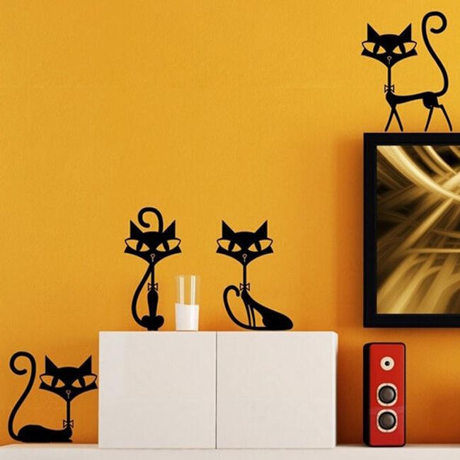 Стикер за стена - четири котки 1