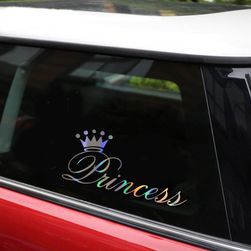 Samolepka na auto s nápisem Princess - 5 barev