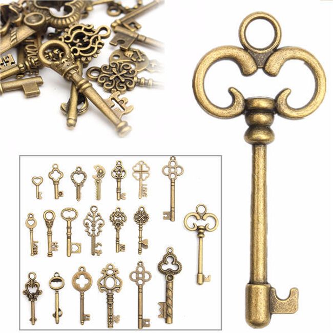 Zestaw dekoracyjnych kluczy vintage - 20 sztuk 1