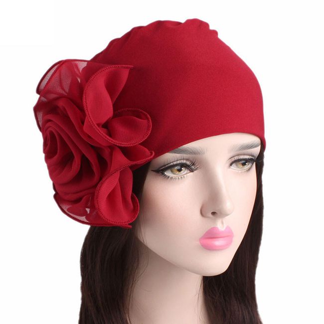 Čepice ve tvaru turbanu s květem 1