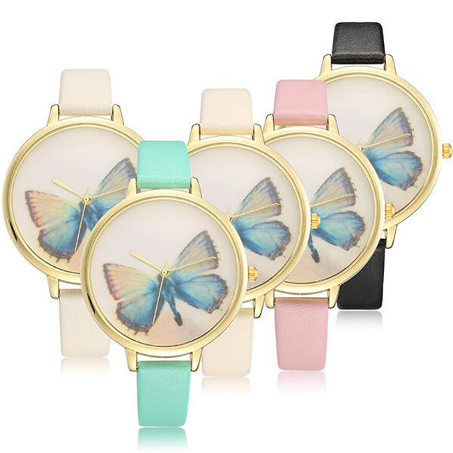 Dámské náramkové hodinky s úzkým páskem a motýlem 1