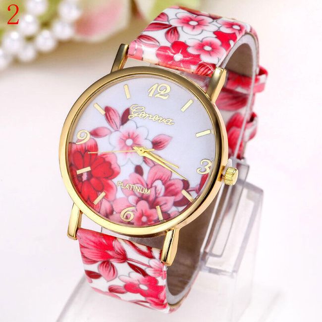 Дамски часовник с цветя  1