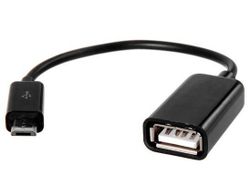 Кабел OTG към Micro USB черен