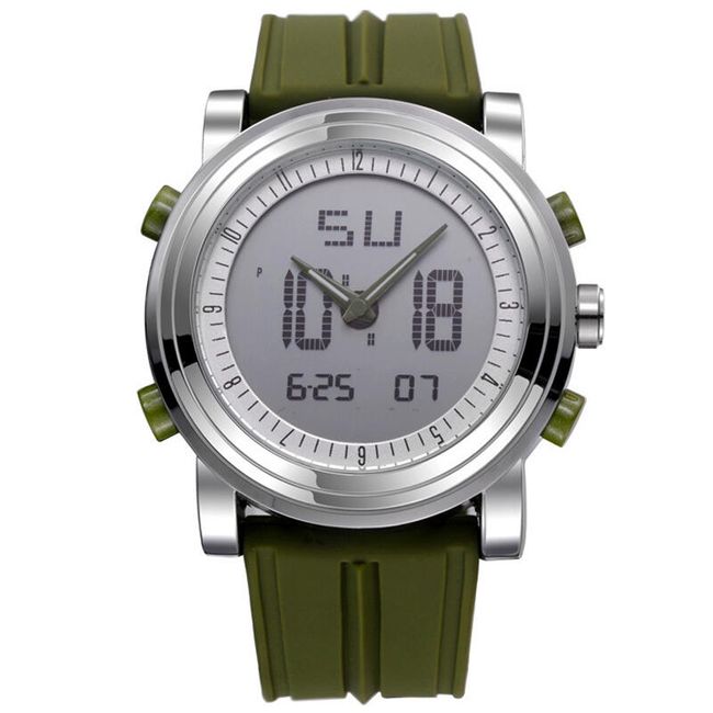 Kombinované náramkové hodinky se silikonovým páskem 1