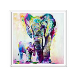 Plakat ze słoniami