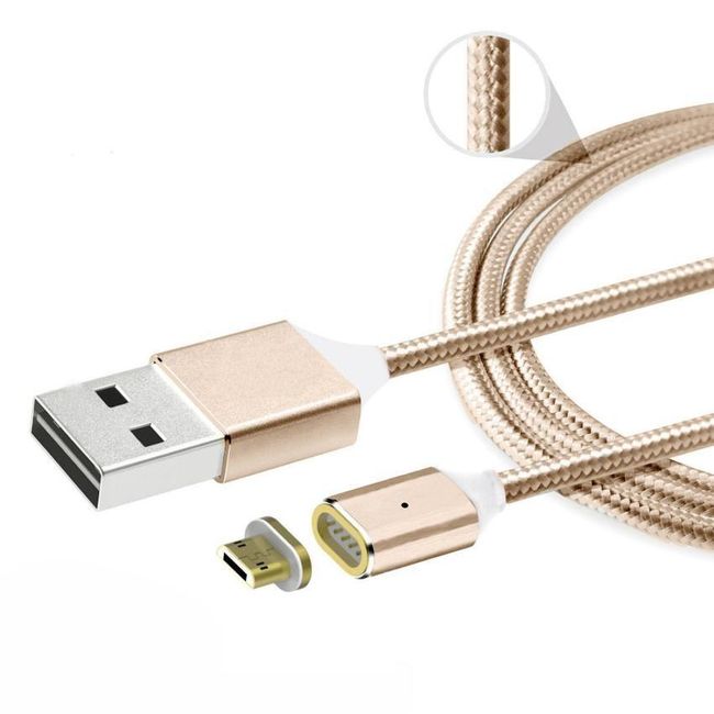 Micro USB kábel mágneses csatlakozóval, különböző színekben - 1 m 1