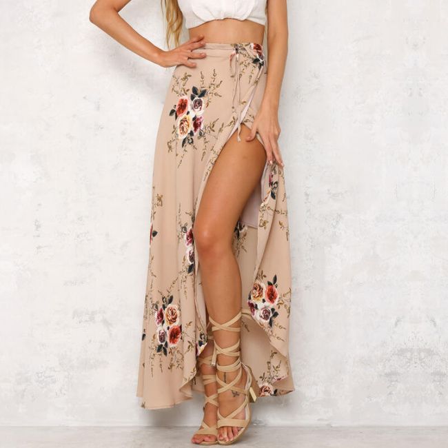 Vzdušná dlouhá sukně s květinovým vzorem - 2 barvy 1