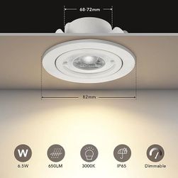 Süllyesztett LED spotlámpák készlete, 6 db, 6,5 W ZO_186609