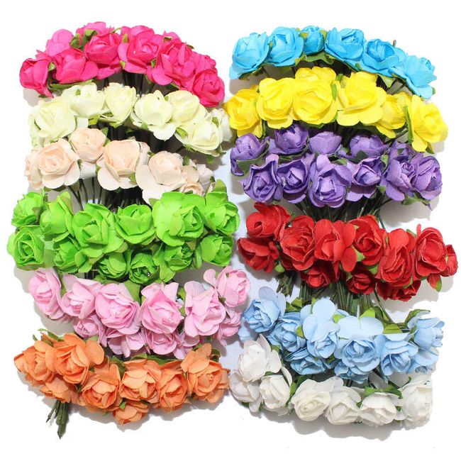 Голям комплект от 144 декоративни изкуствени рози 1