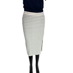 Ženska suknja od umjetne svile, SADIE & SAGE, bijela boja, pruge, veličine XS - XXL: ZO_5d2a7488-a852-11ed-be19-4a3f42c5eb17