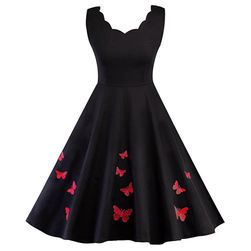 Vintage haljina sa leptir mašnama - 2 boje