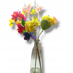 Skleněná váza s květinovým aranžmá ZO_272315