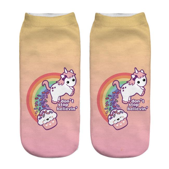 Дамски къси чорапи със сладък принт - 21 варианта 1