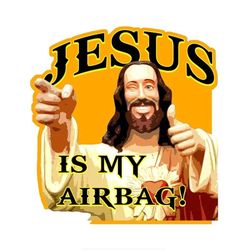 Nalepka za avto Jesus is my Airbag