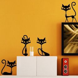 Стикер за стена - четири котки