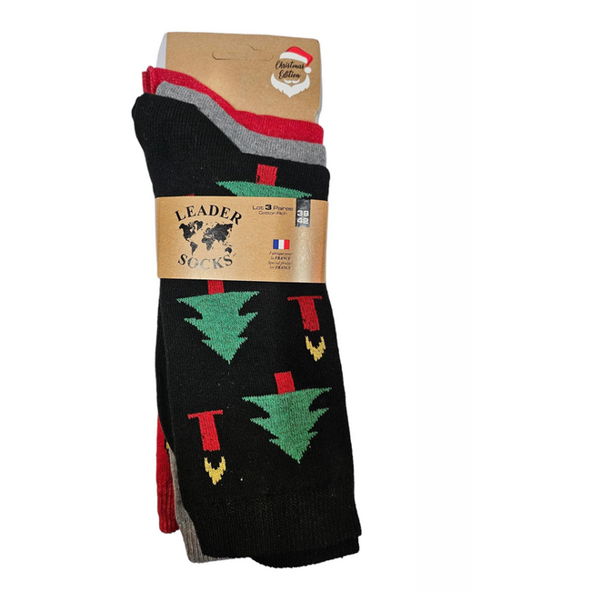 3 pár zokni Leader - karácsonyi kiadás, fák, Lábbeli méretek: ZO_67c9af28-e5d5-11ee-aac6-2a605b7d1c2f 1