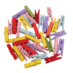 Drevené kolíčky v pestrých farbách - 100 kusov