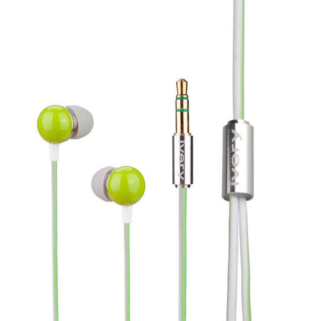 Sluchátka pecky do uší 3,5 mm - zelená 1