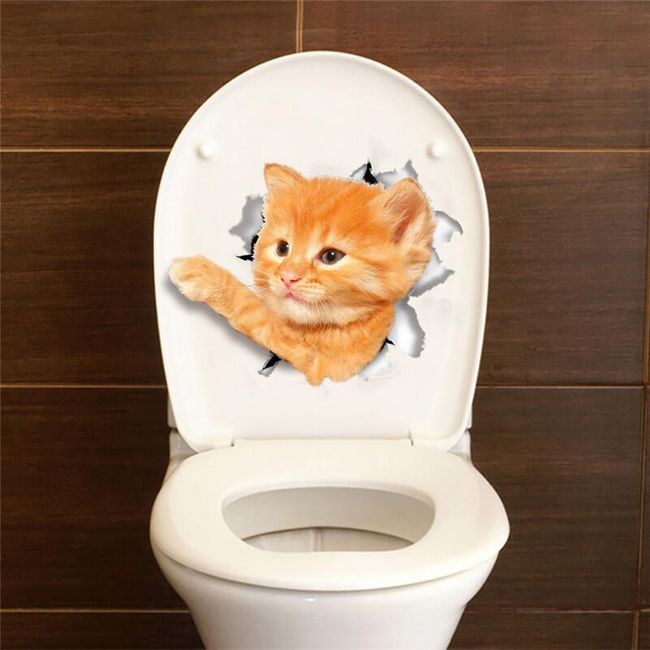 Nálepka mačky na WC alebo vypínač 1