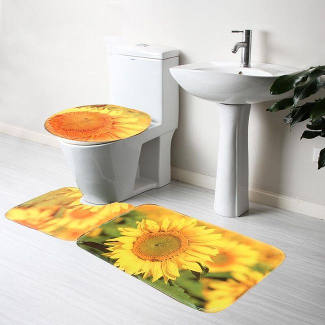 Zestaw dywaników łazienkowych - słoneczniki 1