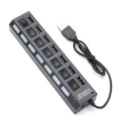 USB hub 7 porttal - két színben