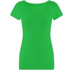 Зелена класическа тениска с V-образно деколте, размери XS - XXL: ZO_c1290886-e43e-11ee-bb41-52eb4609e0a0