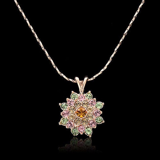 Elegantní náhrdelník v podobě květiny s kamínky 1