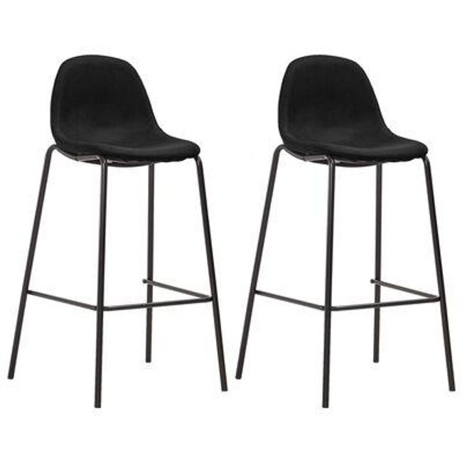 Barové židle 2 ks černé textil ZO_281535 1