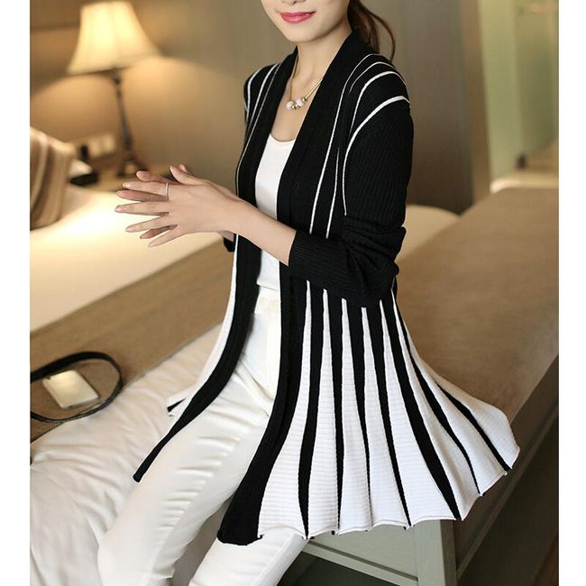 Cardigan elegant cu dungi 1