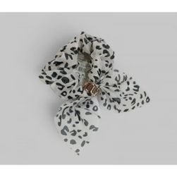 Gepardia gumička s mašľou a korálkami čierna - biela ZO_272042