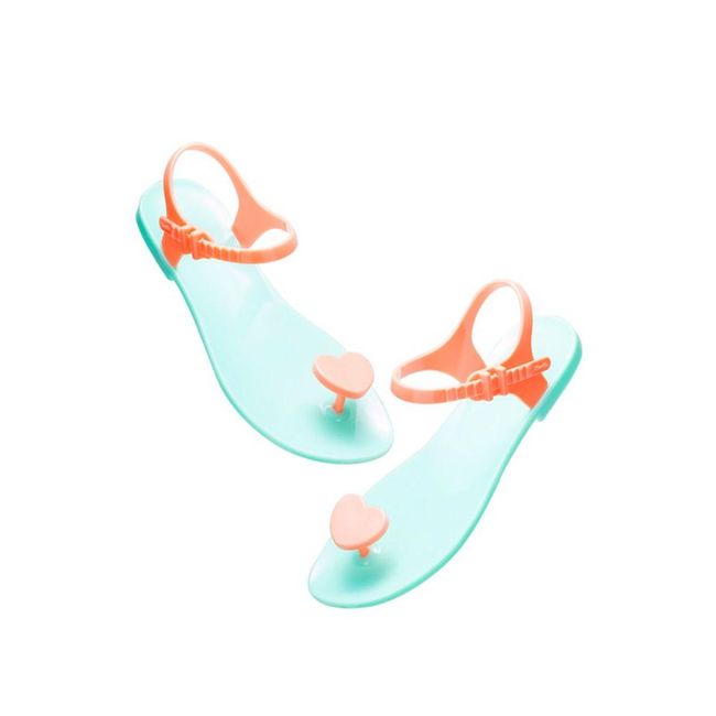 ZHOELALA, ментово-оранжеви сандали със сърце, ZL - VT01, Размери: ZO_46cd0212-fae8-11ed-be38-4a3f42c5eb17 1