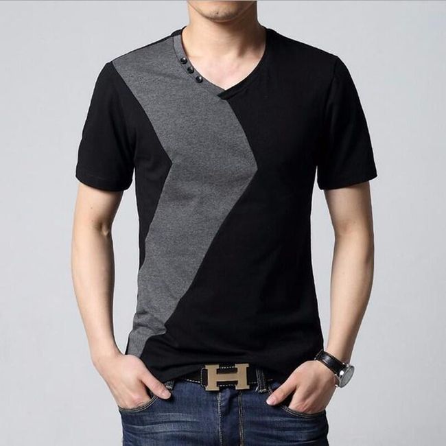 Мъжка тениска в черно и сиво - 6 модела 1