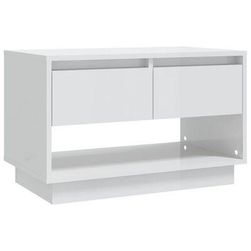 Fehér TV asztal, magasfényű 70 x 41 x 44 cm-es forgácslapból ZO_809500