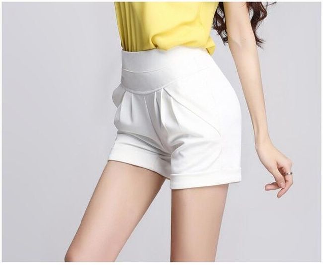 Дамски летни удобни къси панталони с висока талия - повече цветове 1