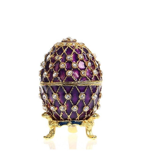 Pudełko na biżuterię - fioletowe jajka 1