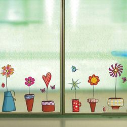 Samolepka na zdi a okna - květiny