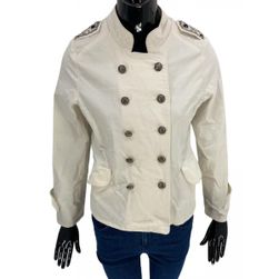 Női kabát, Cimini, fehér strassz és flitterek, XS - XXL méret: ZO_107261-S
