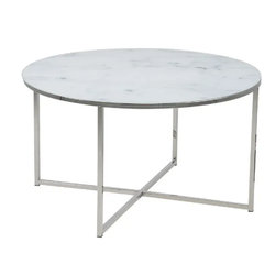 Bijeli okrugli stolić za kavu 80 cm Alisma ZO_165232
