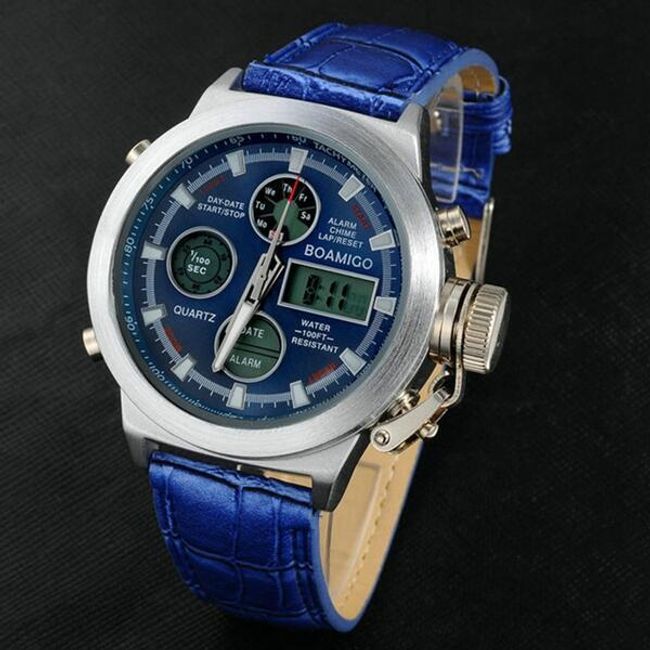 Elegantní hodinky pro pány - sportovní modré 1
