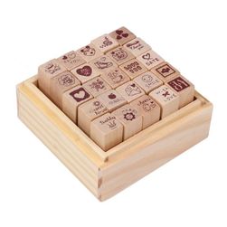 Комплект дървени печати - 25 бр