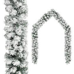 Karácsonyi füzér havas zöld 10 m PVC ZO_344313-A