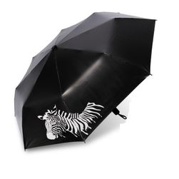 Dáždnik so zebrou v čiernej farbe