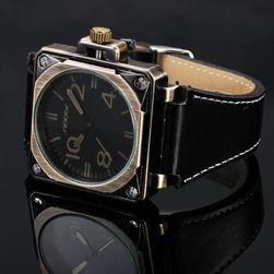 Pánské elegantní hodinky s koženým páskem