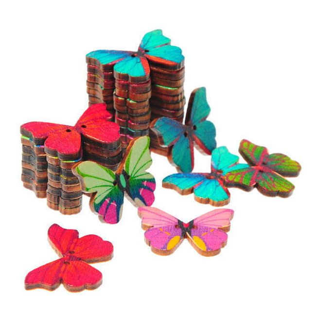 Knoflíky ve tvaru motýlků - 50 kusů v balení 1