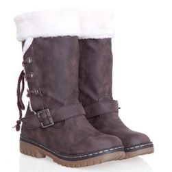 Ženski zimski škornji Leena Coffee - velikost 34, Velikost obutve: ZO_232503-34