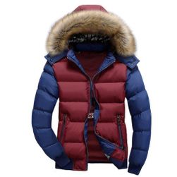Edmondo téli kabát szőrmével és anélkül - különböző színekben Piros kék, XS - XXL méretek: ZO_233628-XL