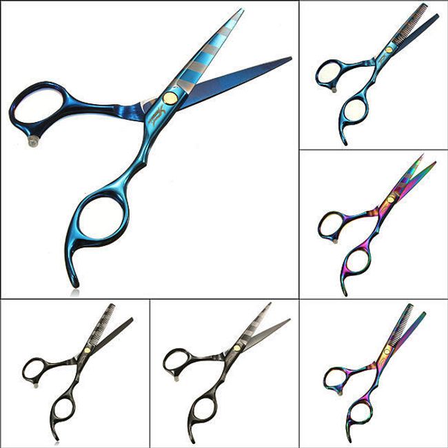 Tęczowe nożyczki fryzjerskie - różne typy 1